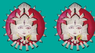 DIY matchstick craft  Durga ma wall hanging [upl. by Barbur]