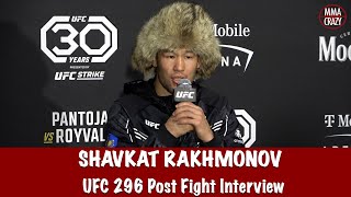 Shavkat Rakhmonov quotI’m definitely ready for the title shotquot talks win over Stephen Thompson UFC 296 [upl. by Yemiaj413]