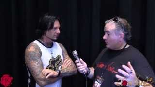 Interview w Jason Hook  FFDP Guitarist  MayhemFest 2013  Five Finger Death Punch [upl. by Dnana699]