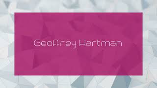 Geoffrey Hartman  appearance [upl. by Webster]