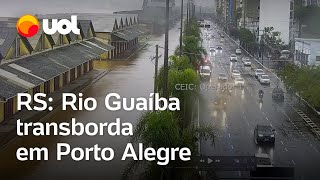 Chuvas no Rio Grande do Sul Rio Guaíba transborda em Porto Alegre veja vídeo [upl. by Alenson]