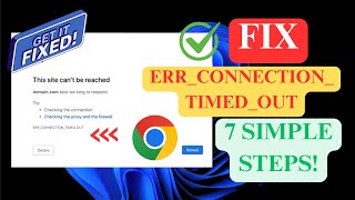 How To Fix This Site Cant Be Reached ERRCONNECTIONTIMEDOUT Error in Google chrome [upl. by Yrbua]