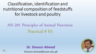 Practical3 Classification and identification of feedstuffs Roughages Lecture SeriesNutrition [upl. by Oirobil]