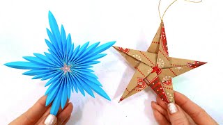 MANUALIDADES con PAPEL ESTRELLAS FÁCILES de NAVIDAD [upl. by Laicram]