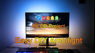 DIY the easiest and cheapest Ambilight with WLED and Ambibox for PC monitor or TV [upl. by Yordan]