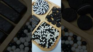 BLACK AND WHITE Filling platter with sweets 🍬 fillingplatterwithsweets satisfying candy [upl. by Gauthier]