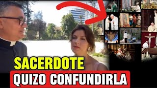 Mujer confronta a SACERDOTE😱😱los CATOLICOS SON IDOLATRAS❌️ [upl. by Wilsey]