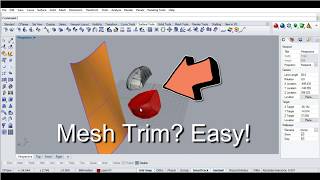 Mesh trimsplit in Rhino Easiest method [upl. by Pastelki569]