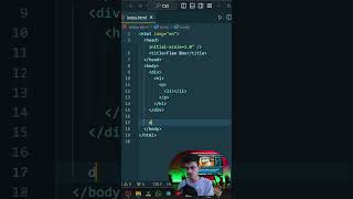 HTML Hacks 😎  VS Code Shortcut for HTML html shorts youtubeshorts programming coding [upl. by Izzy]