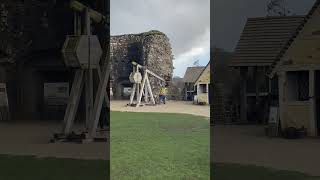 Firing A Trebucket Catapult At Corfe Castle Historical Catapult Weapons [upl. by Merrily]