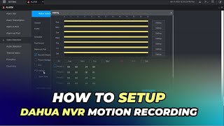 Dahua NVR Motion Recording Setup [upl. by Clauddetta457]