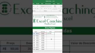 Como Calcular Desconto no Excel shorts [upl. by Apul]