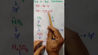 Trick to find hybridisation  hybridization in easy way  NEET iit jee shorts [upl. by Enilarac]