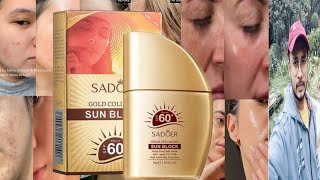 Sadoer Gold Collagen Sun Block SPF 60  Honest Review [upl. by Cheston838]