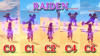 C0 Raiden vs C4 Raiden vs C6 Raiden comparison How Much is the Difference gameplay Comparison [upl. by Natam]