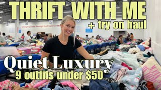 Thrift With Me  Try on Haul  QUIET LUXURY  Goodwill Outlet  Pay by the Pound [upl. by Theta799]