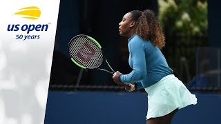 Serena Williams practices at the 2018 US Open [upl. by Selrahcnhoj]