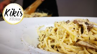 Nudeln mit Champignon Sahnesauce  Pasta mit Pilzen  Schnelle Soße fur Nudeln  Kikis Kitchen [upl. by Aissert161]