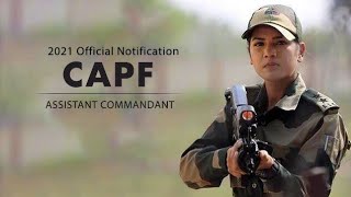 CAPF Assistant Commandant 2021 Notification  Vacancy Eligibility Study Plan [upl. by Ailenroc]