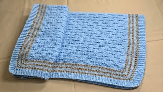 Hand Knitted blanket for babies detail tutorial [upl. by Lian19]