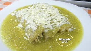 Receta Facil Enchiladas Verdes [upl. by Vernor]