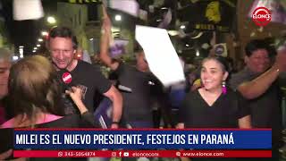 Elecciones balotaje 2023 festejos y declaraciones de los paranaenses [upl. by Oyr]