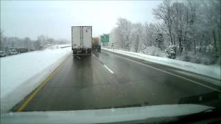 Truck crash accidents pileup on I81 PA 2016 02 09 [upl. by Llehsam625]