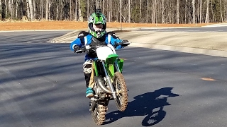 10 year old does max speed on a dirt bike Kawasaki kx65 new [upl. by Ute]