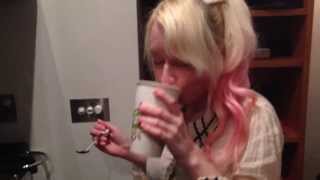 How To Make A Tea Latte Badly Midnight Snack August 2013  Violet LeBeaux Vlogs [upl. by Saerdna]