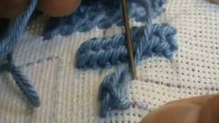 Plaited Braid Stitch for metal thread  Jacobean hand embroidery [upl. by Armyn184]