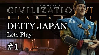 1 Japan Deity Civ 6 Rise amp Fall Gameplay Lets Play Japan [upl. by Florida]