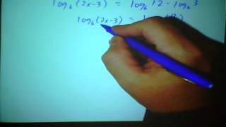 MATH136 55 Solving Eqns with All Log Terms [upl. by Dammahom239]