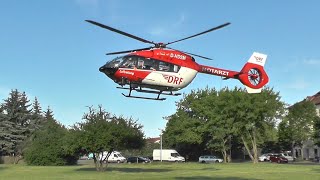 Rettungshubschrauber Christoph Berlin DHDSM  Landung  Start am Veltener Marktplatz [upl. by Enyallij47]