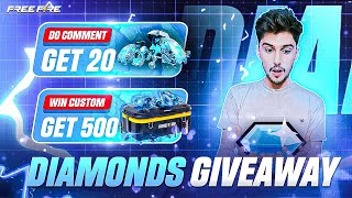 Free fire live giveaway join and win diamounds and cash with prove [upl. by Dorsey85]