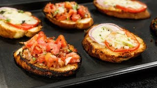 Bruschetta Recipe  Grilled Garlic Bread 2 Ways Indo Italian Style  CookingShooking [upl. by Akselaw]