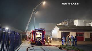 Grote bedrijfsbrand Steenwijk [upl. by Einapets423]