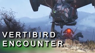 Fallout 4 Coolest Encounter  Vertibird deploys a Sentry Bot [upl. by Savadove]