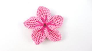 FLOR SAKURA O FLOR DE CEREZO A CROCHET [upl. by Eesak]