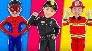 Policeman Spiderman and Fireman Song  Police Officer Song  Best Kids Songs amp Nursery Rhymes [upl. by Blum]