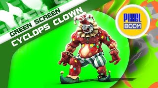 Green Screen Monster Cyclops Clown Attack  Footage PixelBoom [upl. by Adigun]