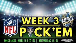 NFL WEEK 3 PICKS amp PREDICTIONS  ROCKS LOCKS HEATING UP [upl. by Juliette]