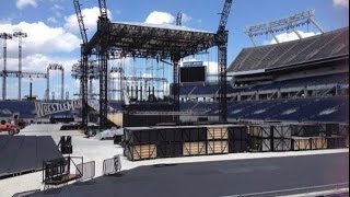 WrestleMania 33 SetStage Construction Videos Rollercoaster Stage [upl. by Efthim435]