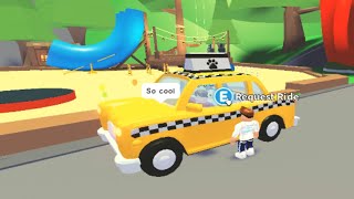 Riding in a Taxi in Adopt me My 1st Cab Ride [upl. by Chicky]