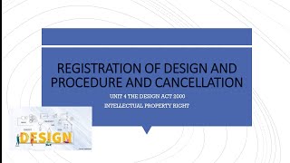 Registration of design and procedure cancellation ballb  ballb  ipr [upl. by Aan]