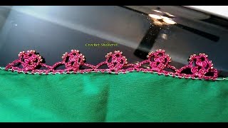 Crochet Saree Kuchu  Crochet Dupatta Lace  Crochet Scarf Lace 9 [upl. by Agrippina]