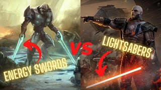 Lightsabers vs Energy Swords What blade is best [upl. by Eelahs]