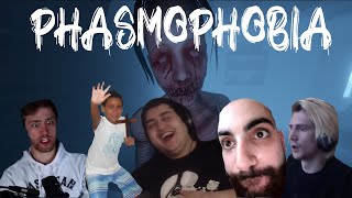 PHASMOPHOBIA SCARYFUNNY MOMENTS FT XQC SODAPOPPIN POKE SLIKER amp OTHERS [upl. by Ovid]