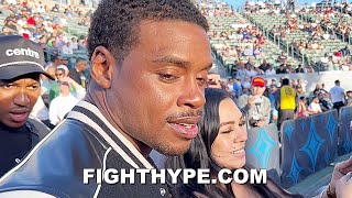 ERROL SPENCE ARRIVES TO SUPPORT JERMELL CHARLO VS BRIAN CASTANO SHRUGS SHOULDERS AT SCOUTING ENNIS [upl. by Anayeek]