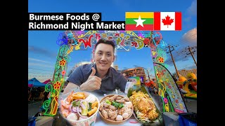 Trying Burmese Foods  Richmond Night Market Canada [upl. by Roxy]