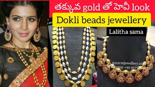 Dholki beads jewellery collectionlight weight heavy look gold beads jewellery Bormala jewellery [upl. by Araek]